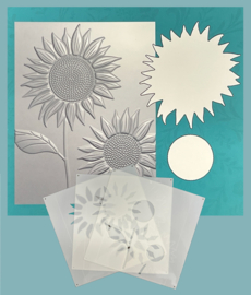 Dazzling Sunflower 3D Embossing Folder, Die and Stencil bundle