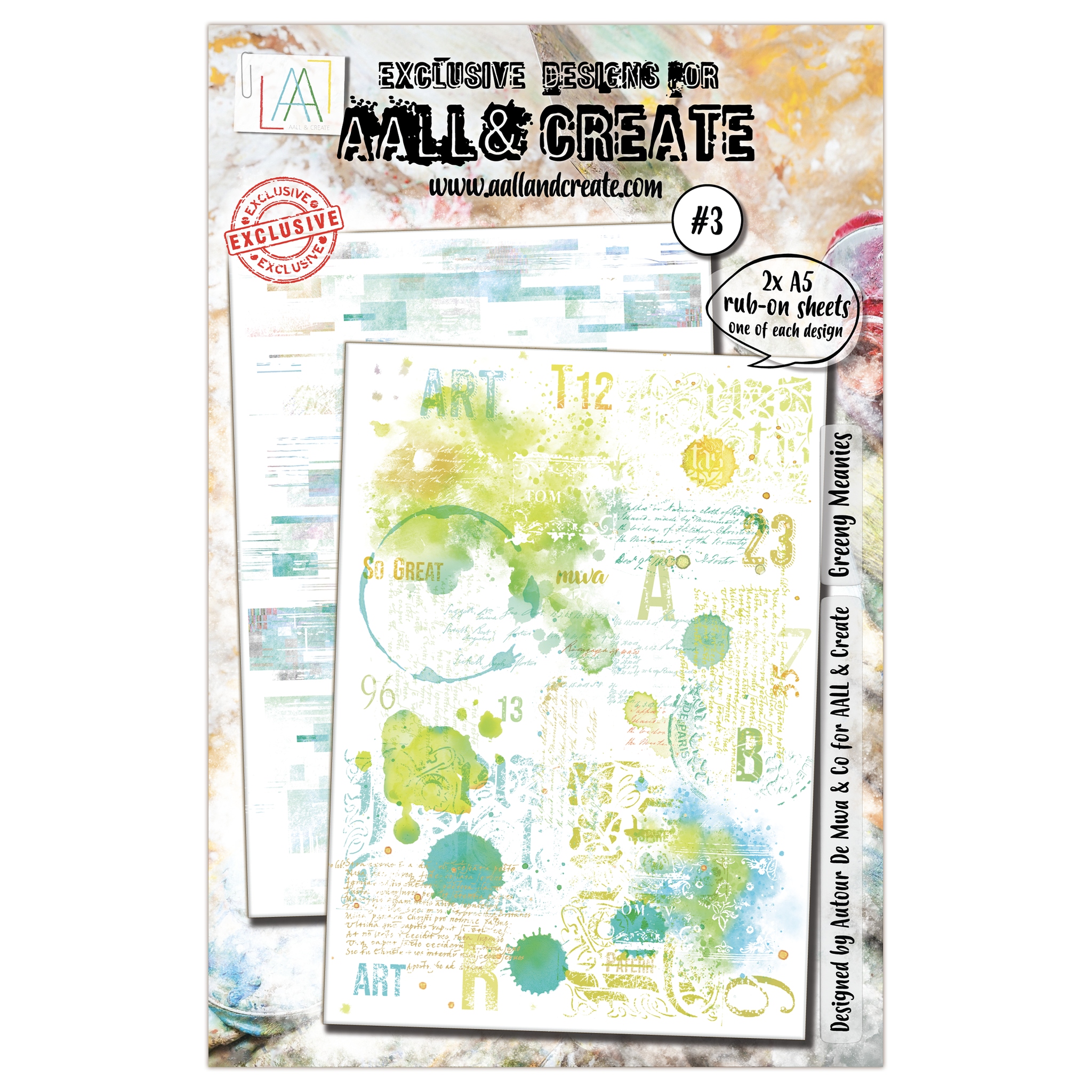 #03 Greeny Meanies A5 Rub-Ons