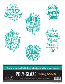 Smile, Sparkle and Shine Poly-Glaze Foiling Sheets