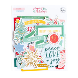 Happy Holidays Ephemera Cardstock Die-Cuts