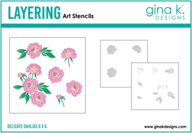 Delicate Dahlias Stencil