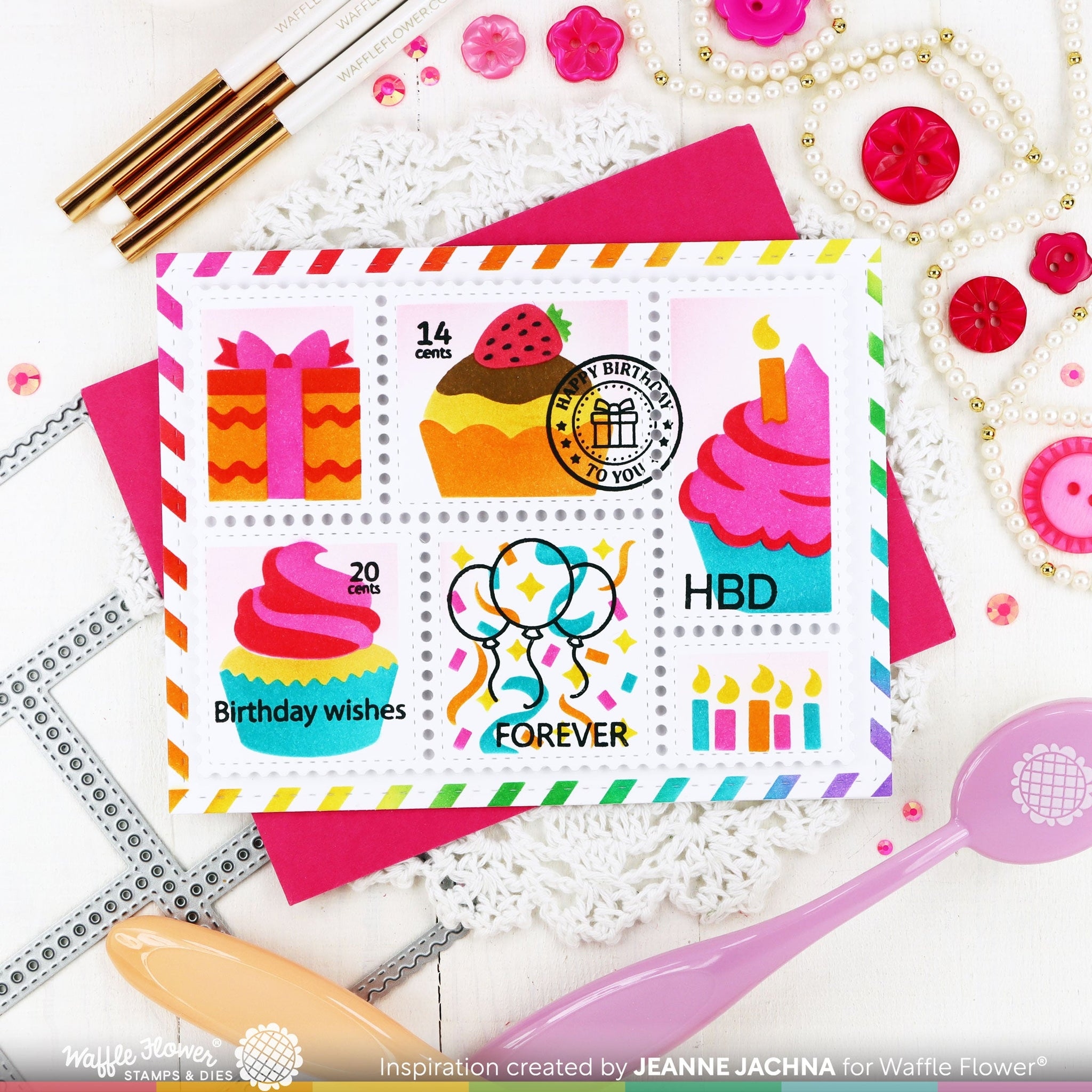 Postage Collage Birthday Stamp Set