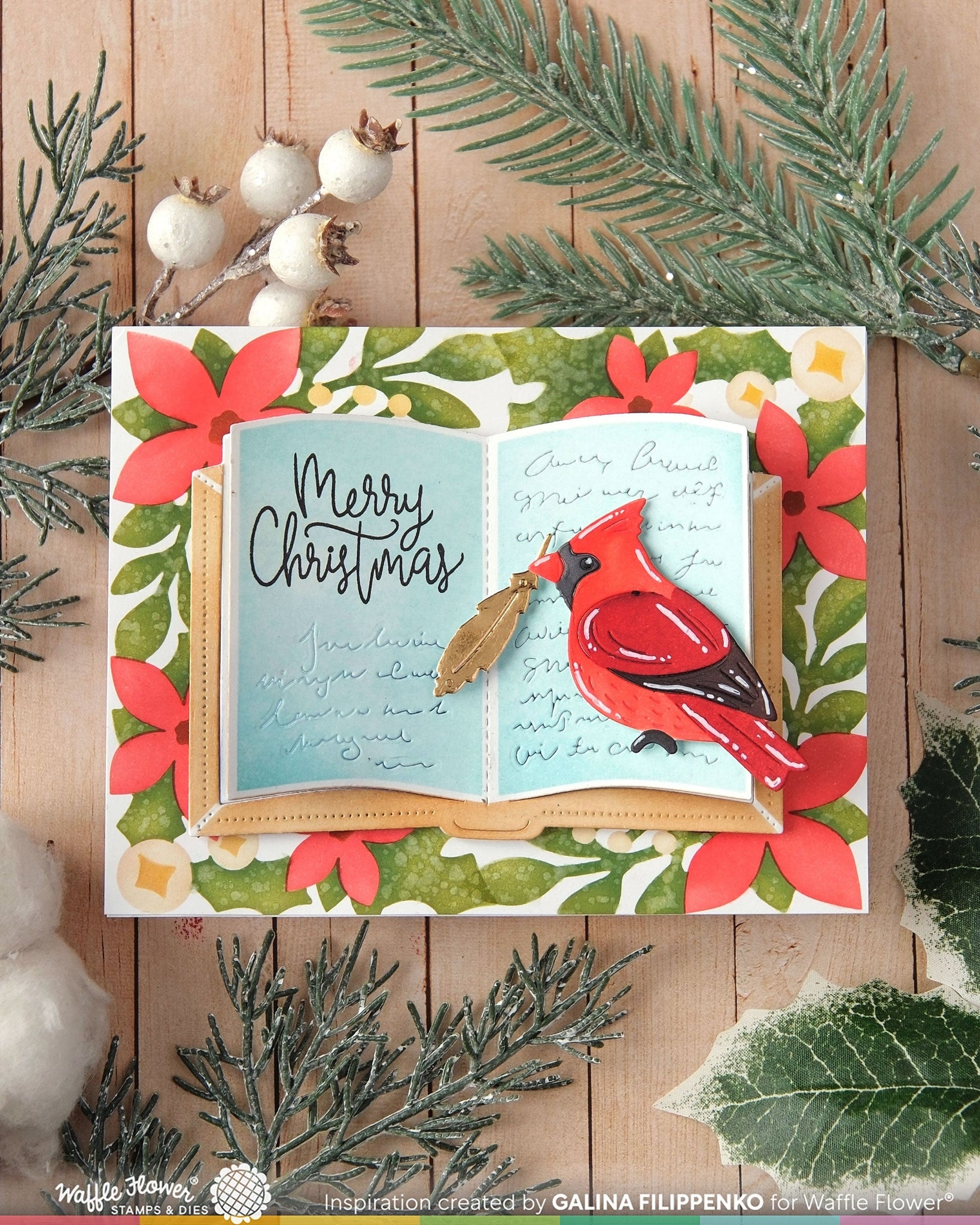 Poinsettia Frame Coloring Stencil