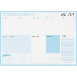 Sky Blue Weekly Planner Pad A4