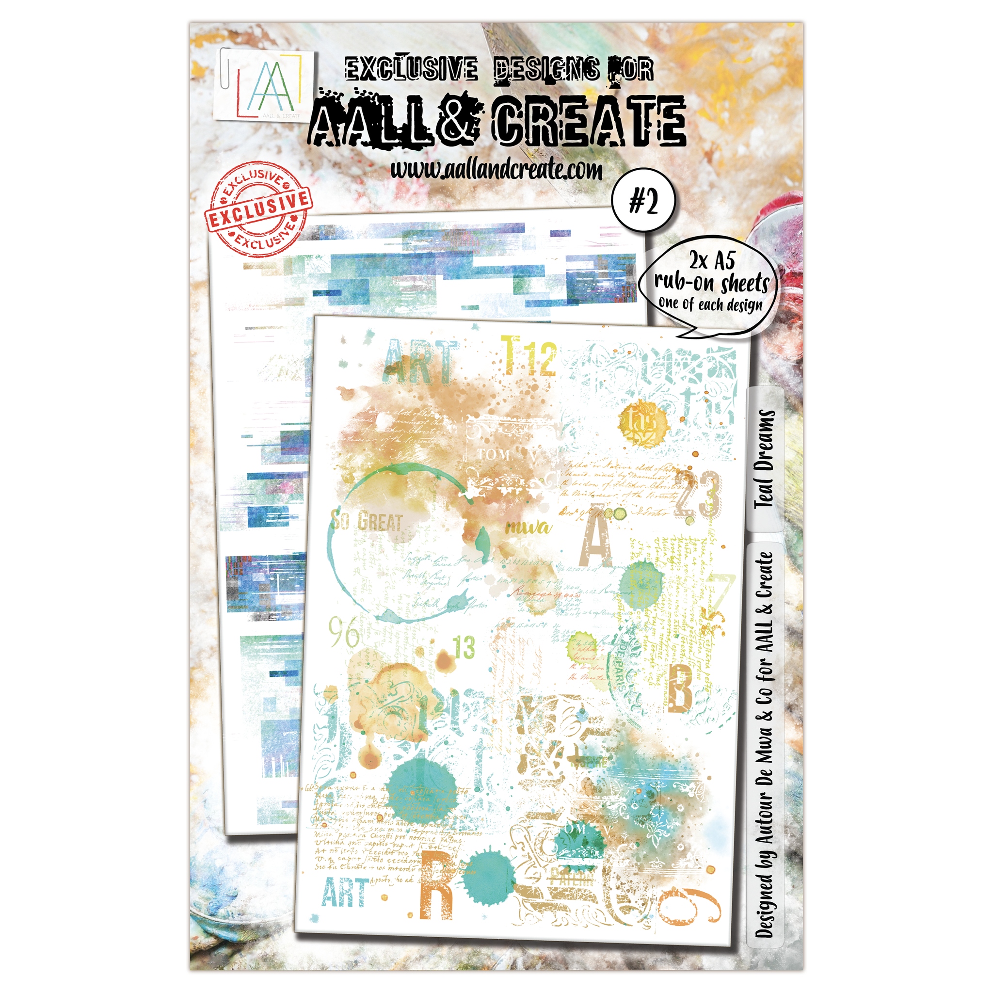 #02 Teal Dreams A5 Rub-Ons