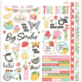 Pink Lemondade Icon Cardstock Stickers 12"X12"