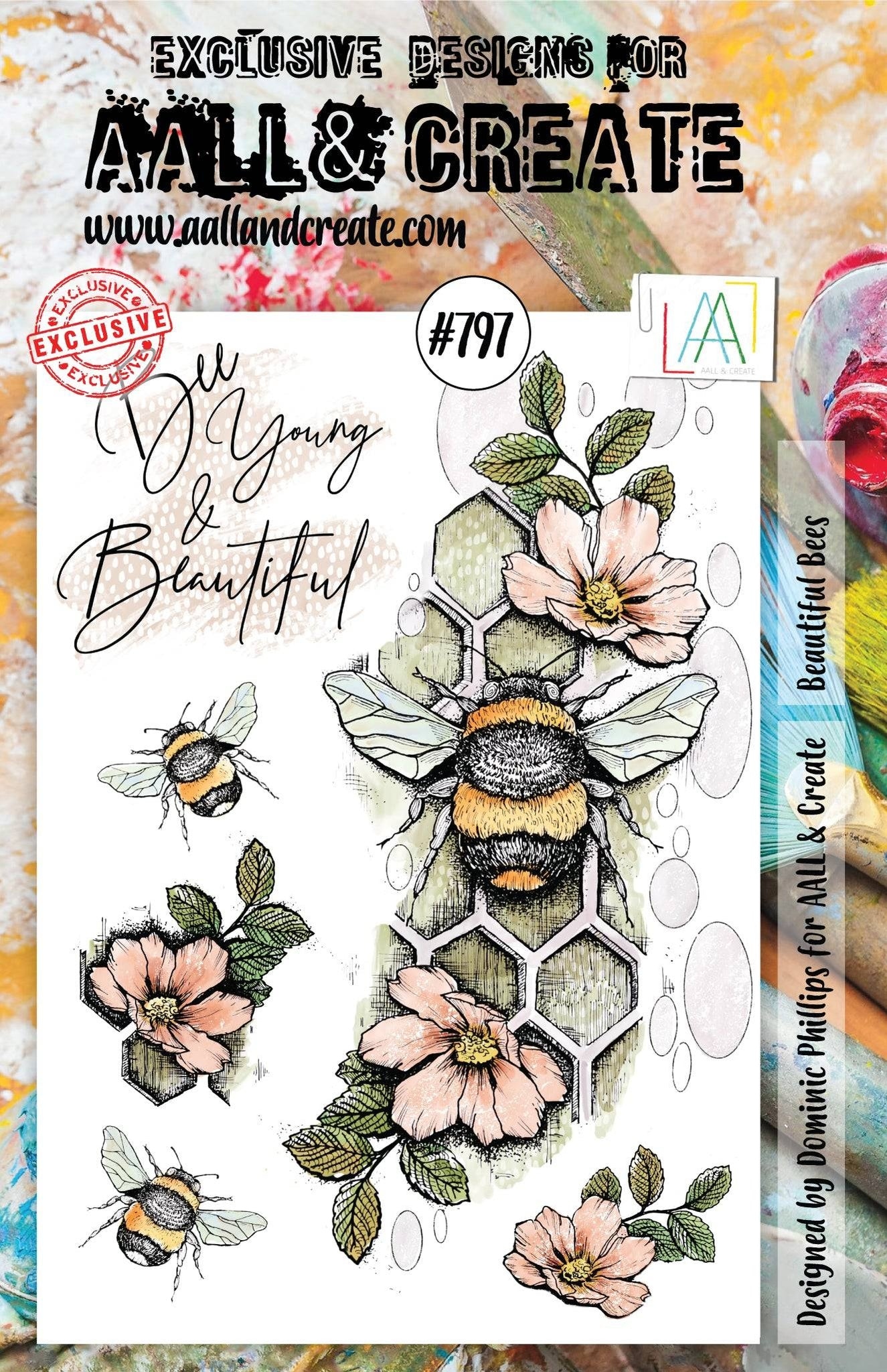 #0797 Beautiful Bees A5 Clear Stamp Set