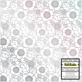 Color Kaleidoscope Vellum Flowers W/Silver Holographic Foil
