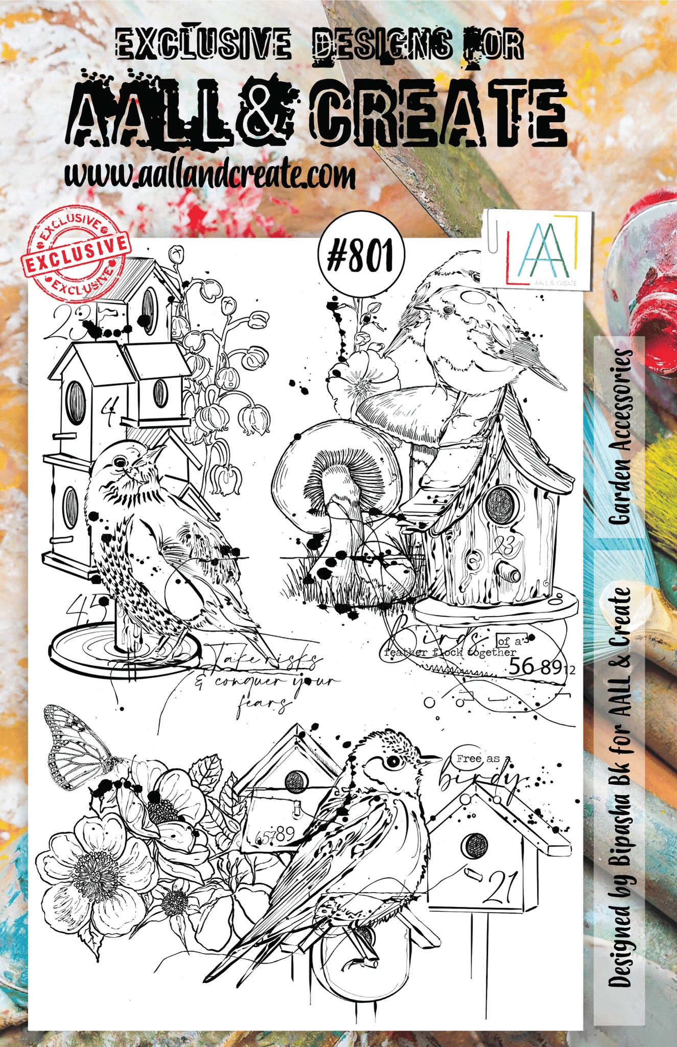#0801 Garden Accessories A5 Clear Stamp Set