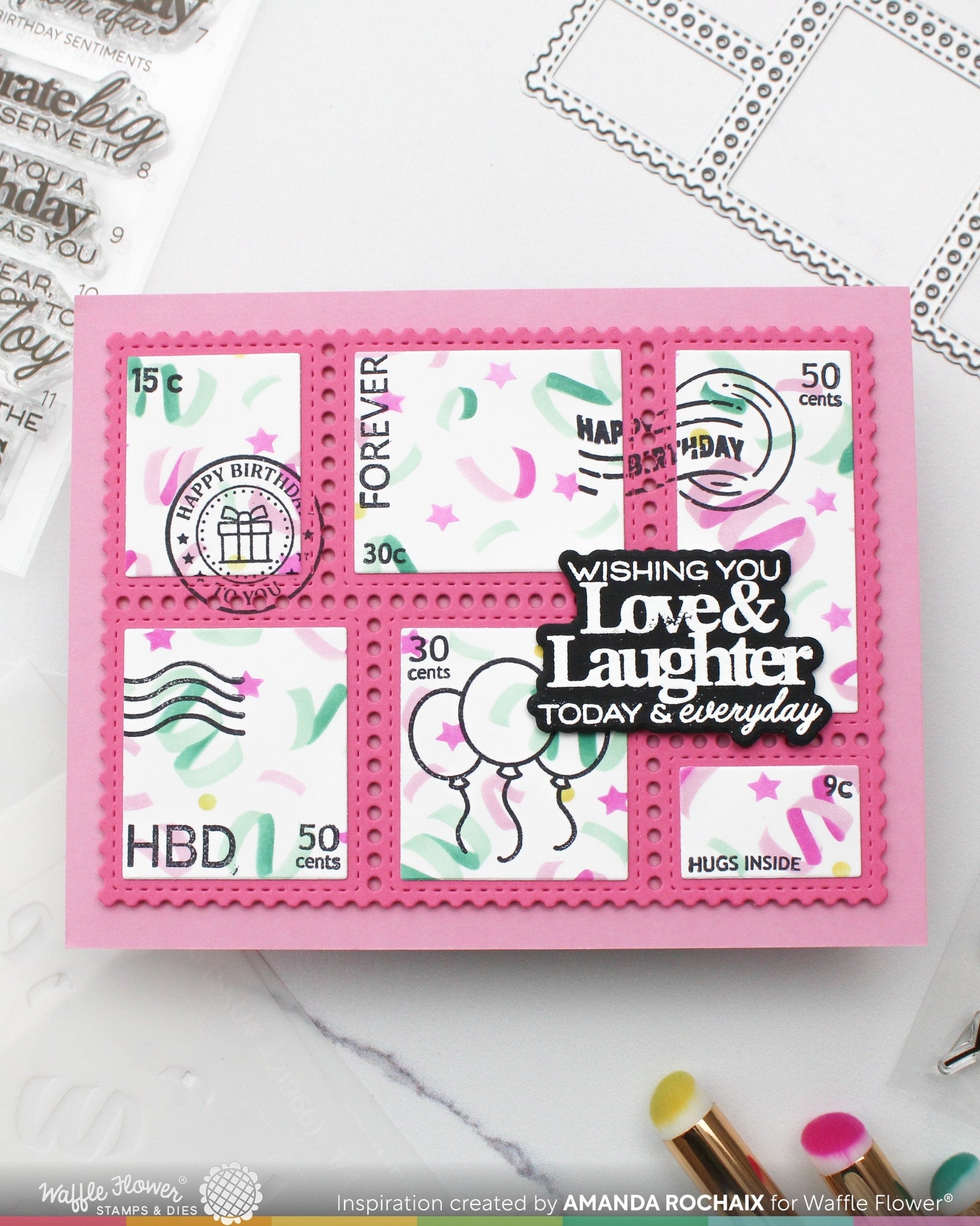 Postage Collage Birthday Stamp Set