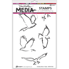 Cling Stamps Scribbly Birds In Flight