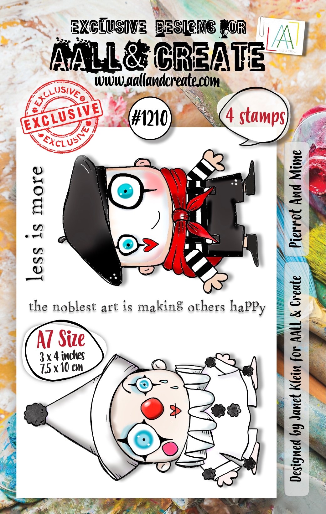 #1210 Pierrot And Mime A7 Stamp Set