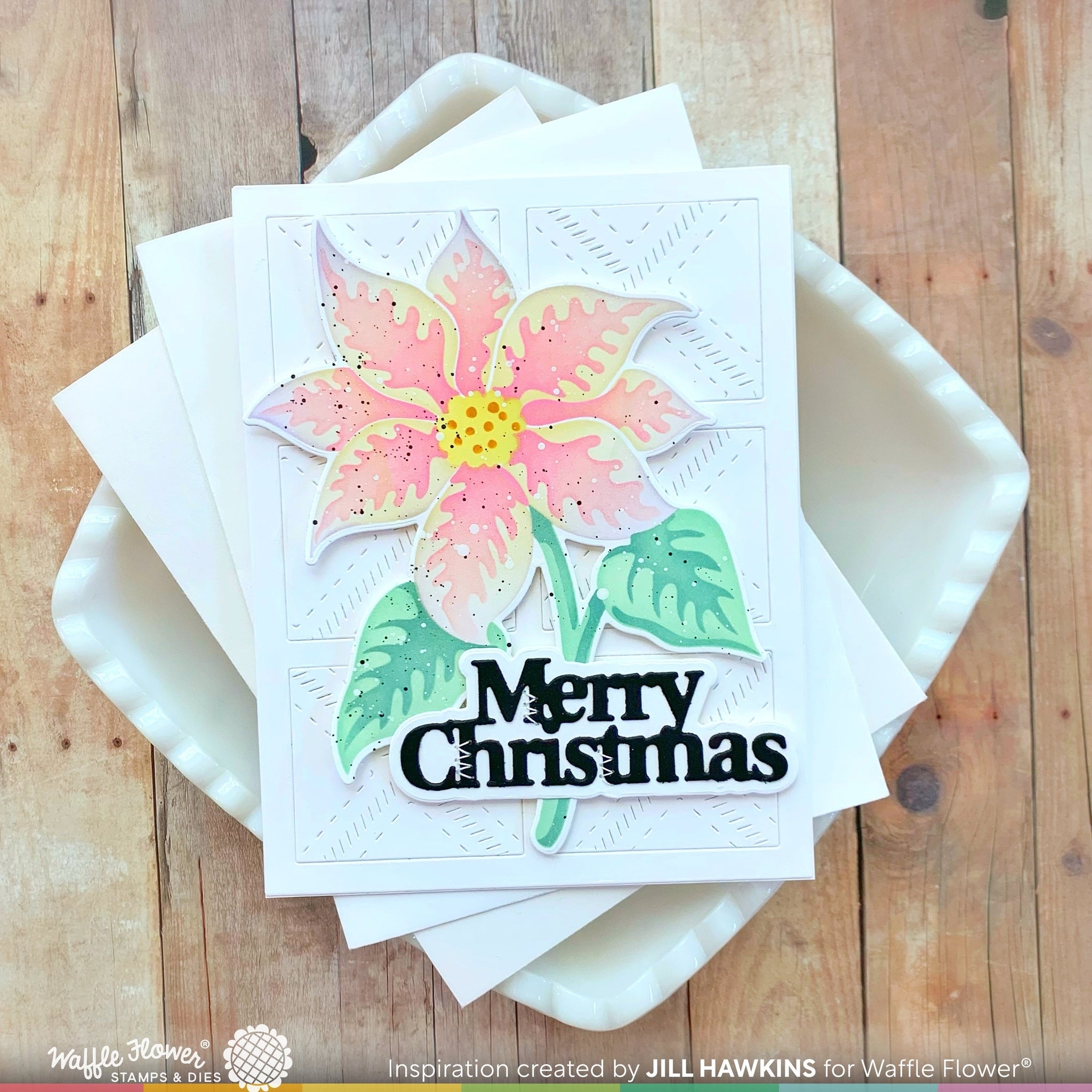 Sketched Poinsettia Coloring Stencil