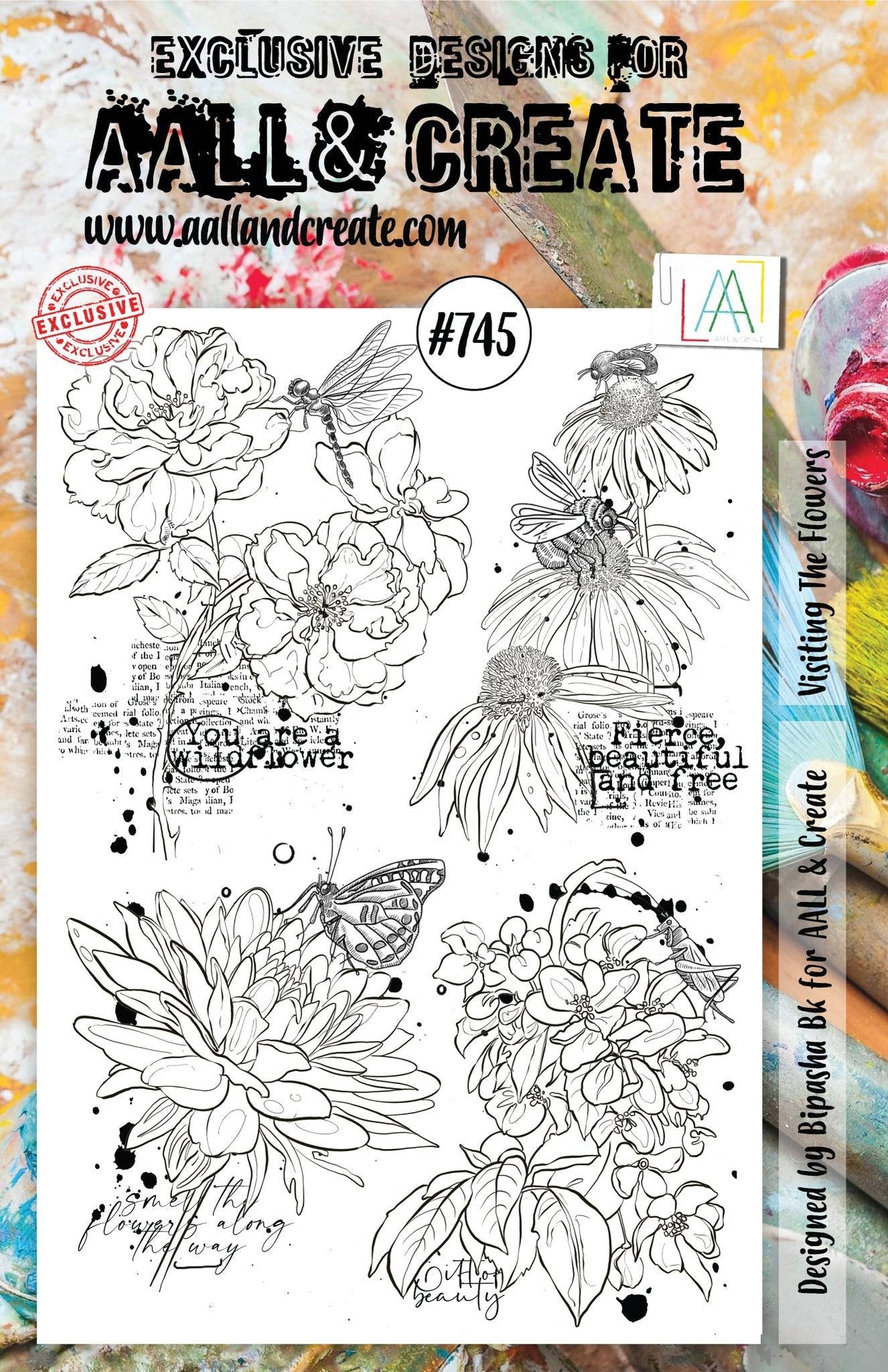 #0745 Visiting The Flowers A5 Clear Stamp Set