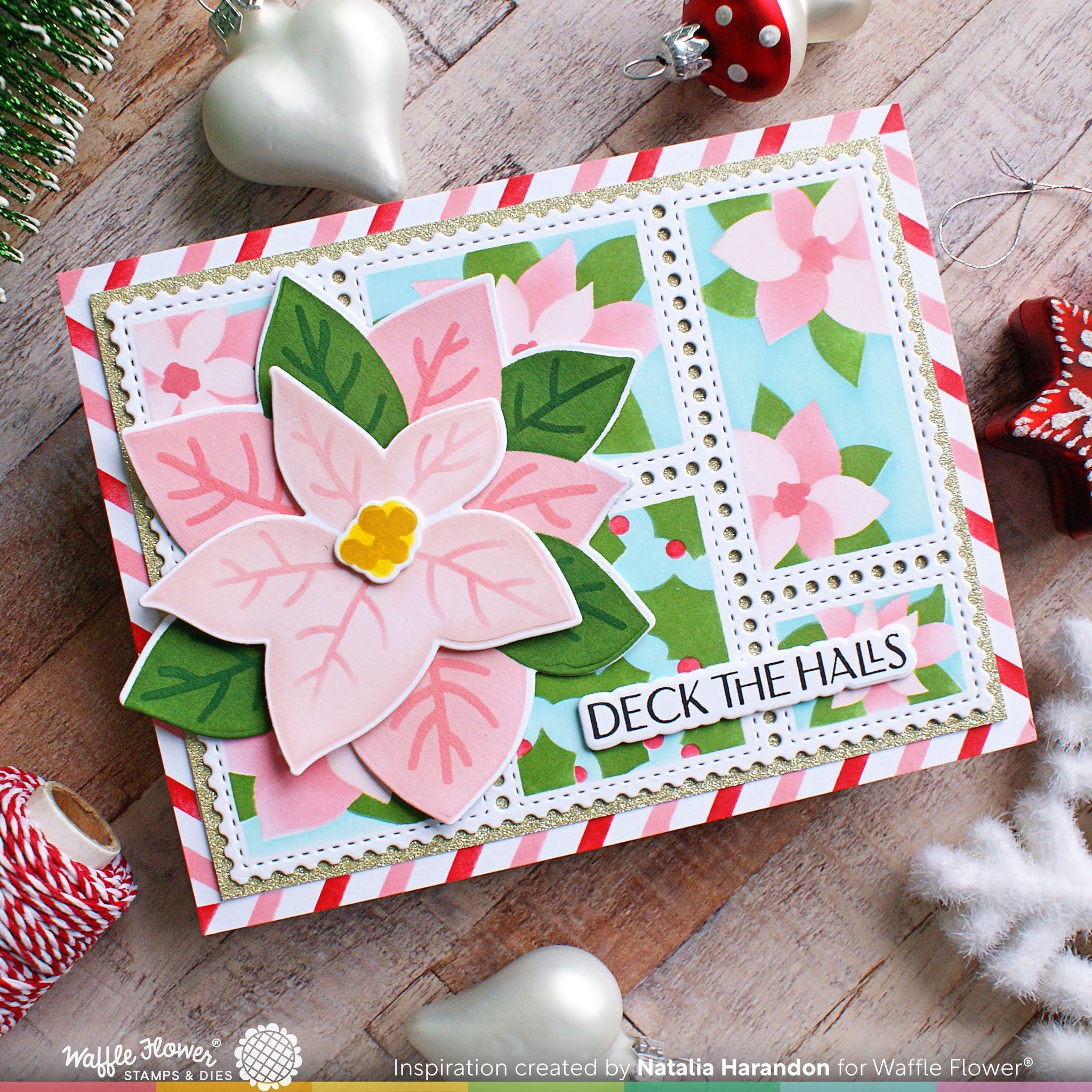 Postage Collage Poinsettia Stencil
