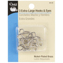 Dritz Extra-Large Hooks & Eyes Nickel