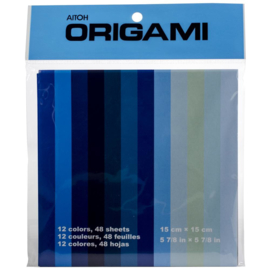 Origami Paper Shades Of Blue, 12 Colors