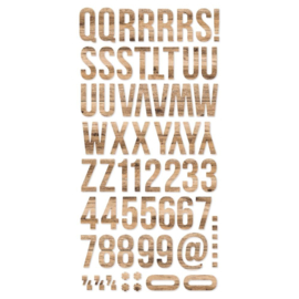 Color Vibe Foam Alpha Stickers Woods - Hickory