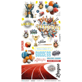 Level Up; Sports Rub-On Transfer Set 6"X12"