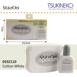 Stazon inkpad + ink cotton white 110