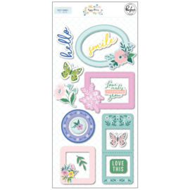 Happy Blooms Puffy Frames Stickers