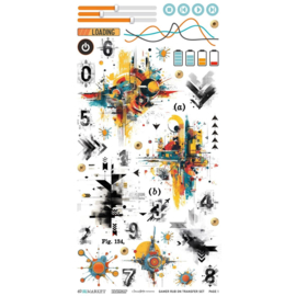 Level Up; Gamer Rub-On Transfer Set 6"X12"