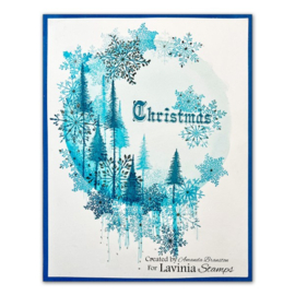 LAV836 Small Pine Trees Stamp