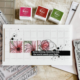 Cling Rubber Background Stamp A2 Floral Focus
