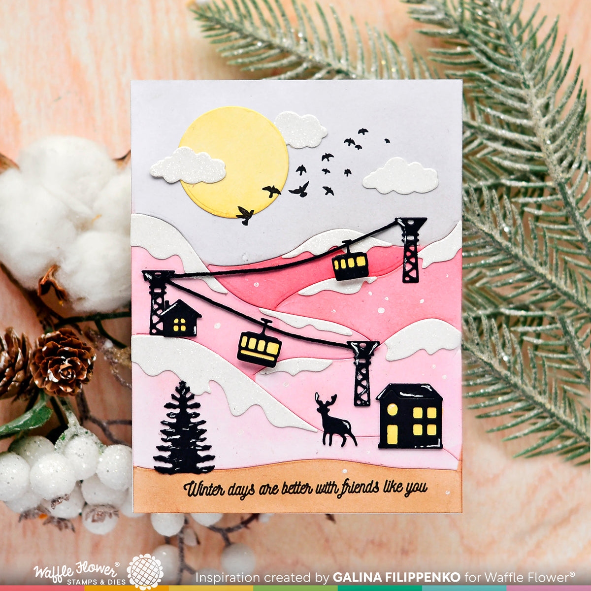Postage Collage Winter View Elements Die