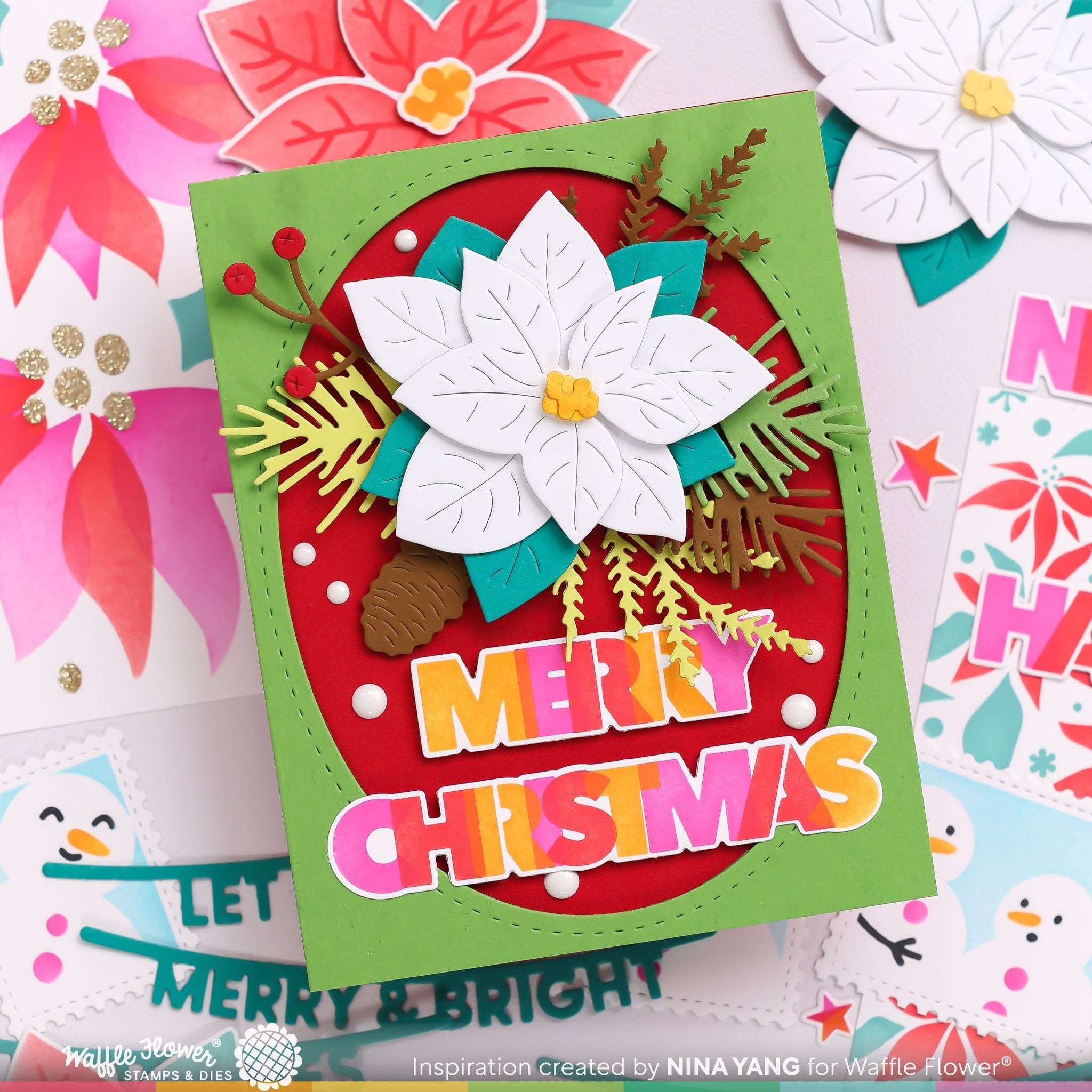 Overlapping Christmas Words Matching Die