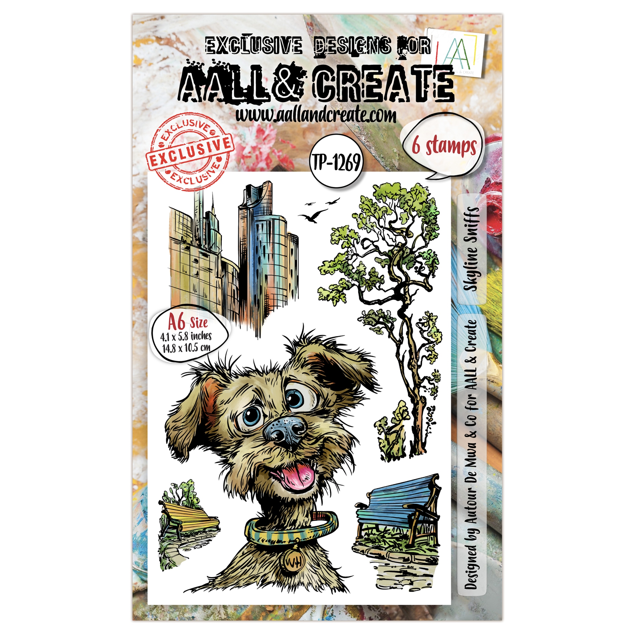 #1269 Skyline Sniffs A6 Stamp Set