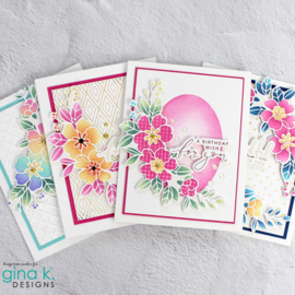 Curved Floral Banner Layering Stencil