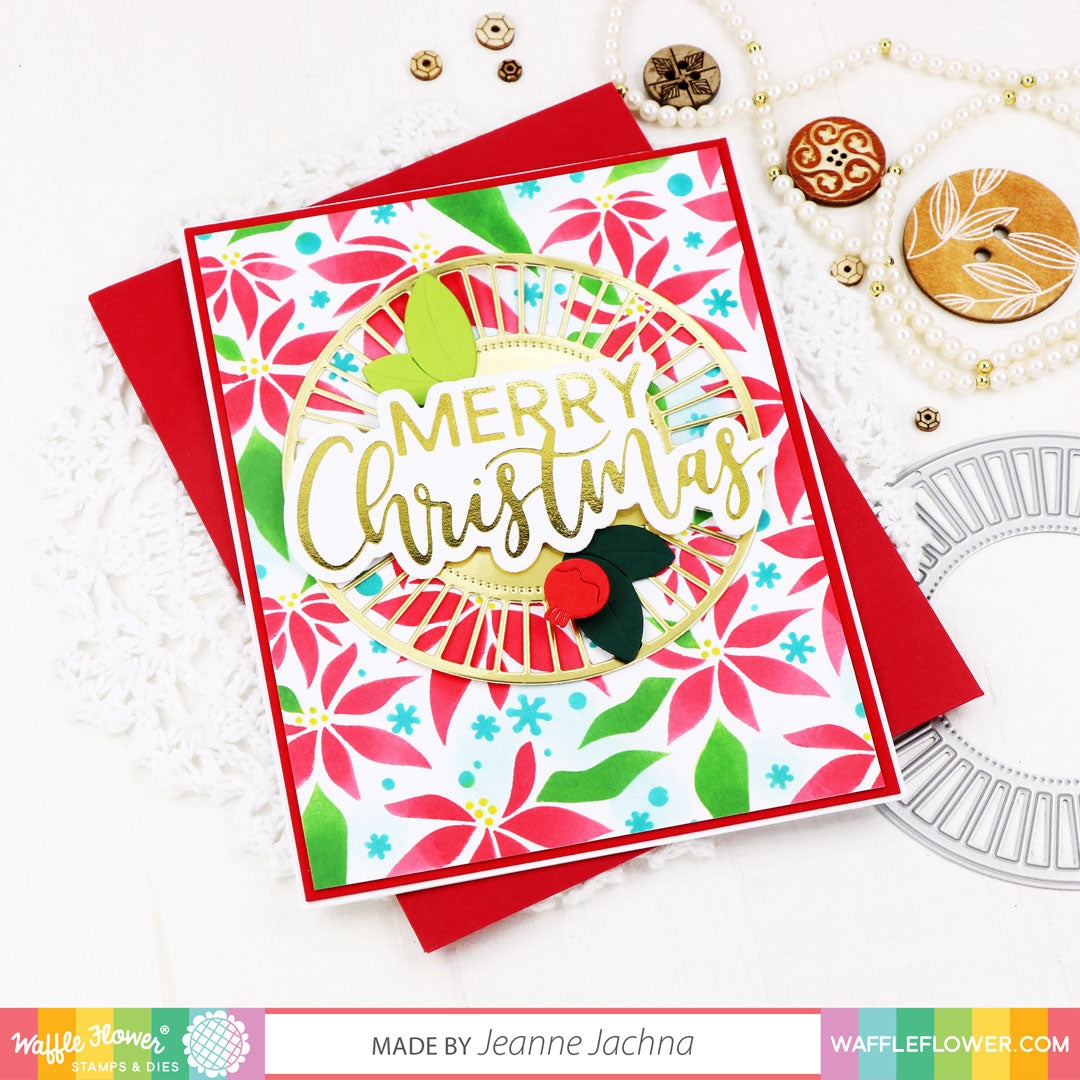 Layered Poinsettia Stencil Duo