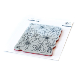 Cling Rubber Background Stamp A2 Floral Focus