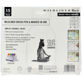 Mildliner Double Ended Brush Pen & Marker Assorted Colors