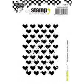 Stamp A7 background avec des coeurs