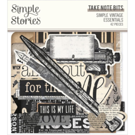 Simple Vintage Essentials Bits & Pieces Die-Cuts Take Note