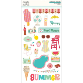 Retro Summer Chipboard Stickers
