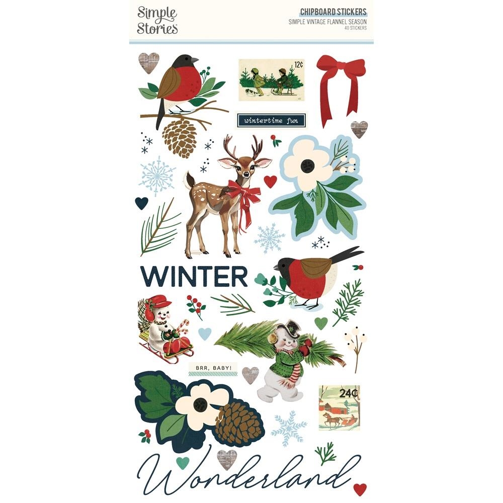Flannel Season Chipboard Stickers 6"X12"
