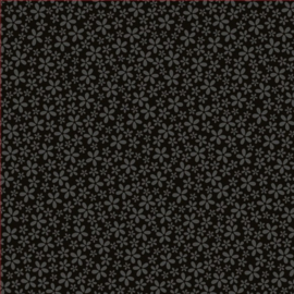 Patterned single-sided black flowers