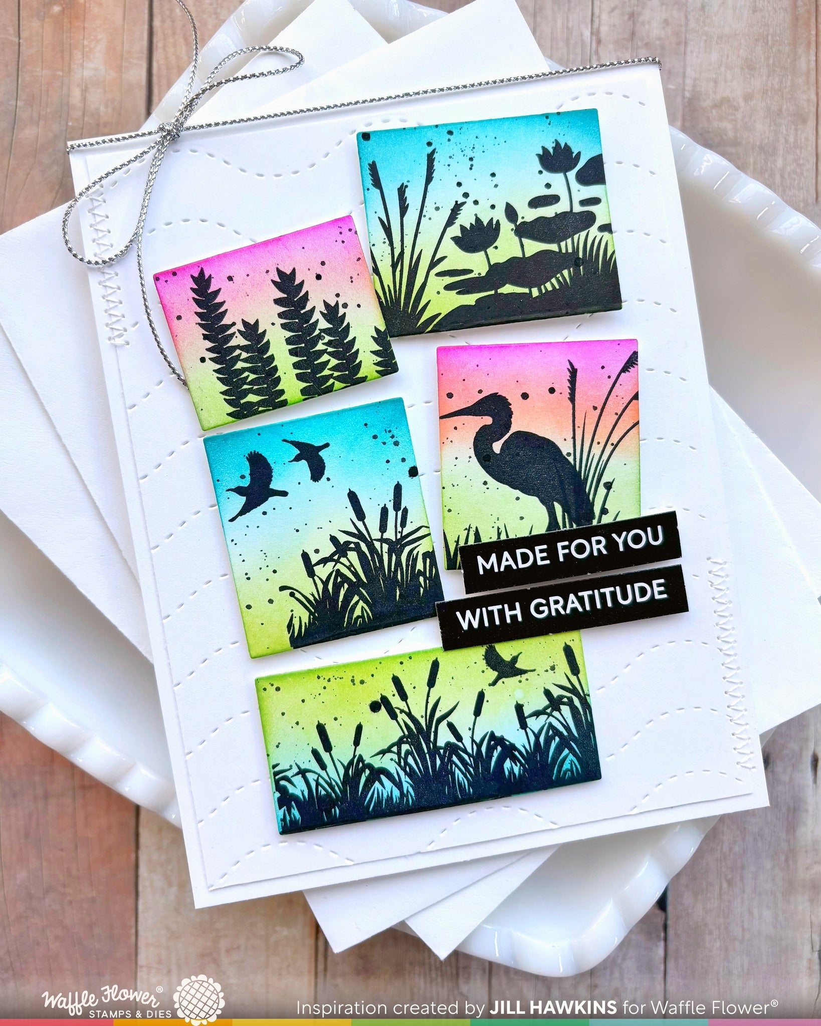 Postage Collage Lake Sunset Stamp Set