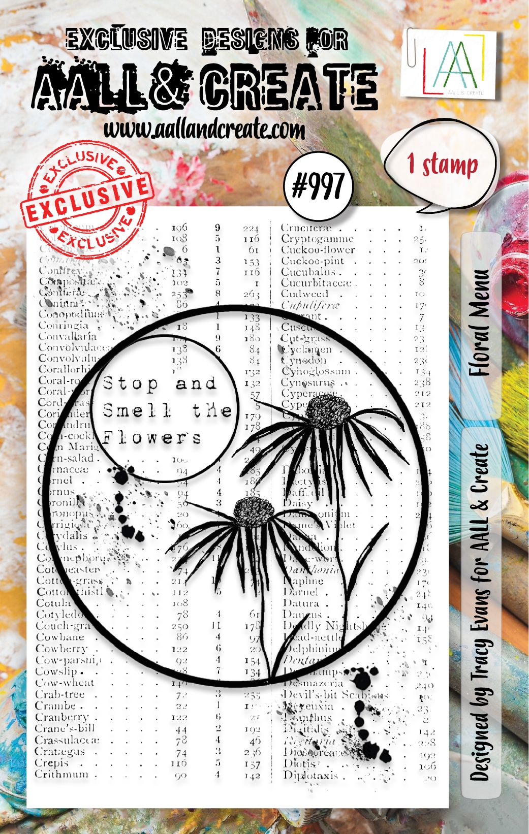 #0997 Floral Menu A7 Stamp Set