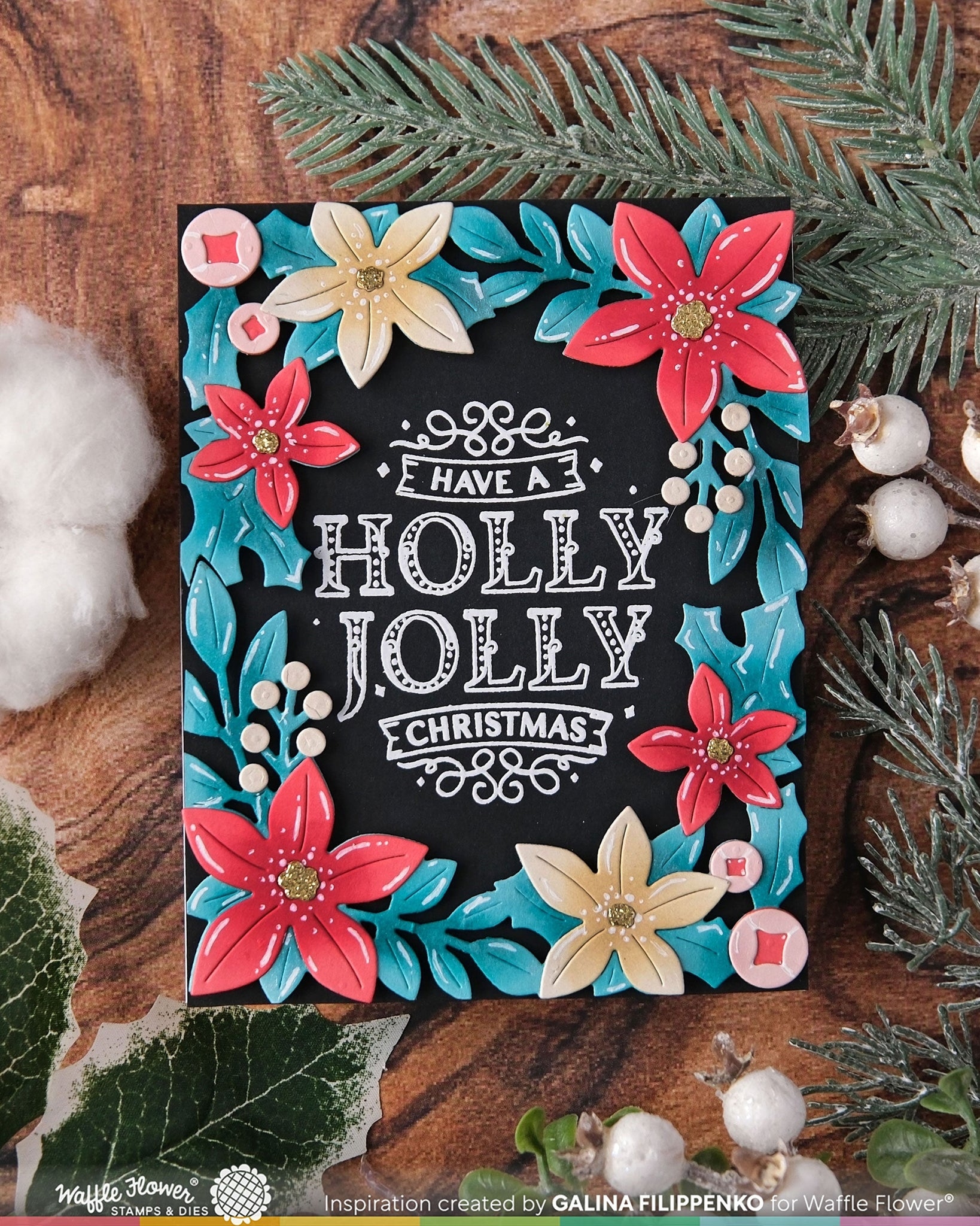 Poinsettia Frame Sentiments Stamp Set