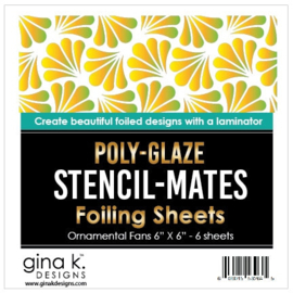 Ornamental Fans Poly-Glaze Foiling Sheets Stencil Mate