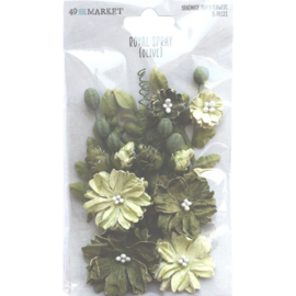Royal Spray Paper Flowers Olive