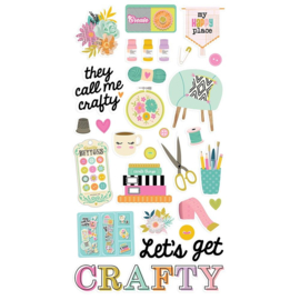 Let's Get Crafty Chipboard Stickers