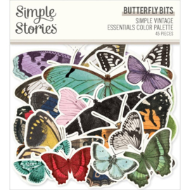 Simple Vintage Essentials Bits & Pieces Die-Cuts Butterfly, Color Palette