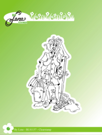 Clear Stamps Funny Cleaning Lady 3