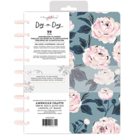 Day-To-Day Undated Dashboard Planner 7.5"X9.5" Blue & Pink Rose