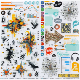 Level Up; Gamer Rub-On Transfer Set 6"X12"